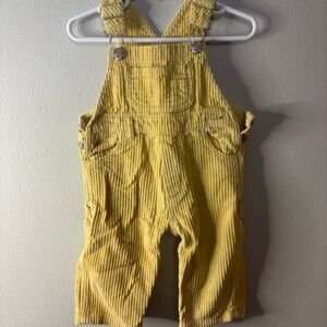 Yellow Corduroy Kids Overalls Vintage 12M